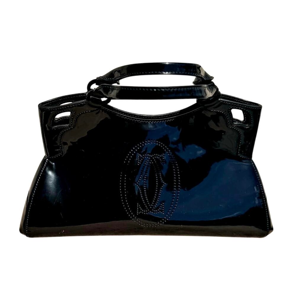 Marcello de Cartier Black Patent Leather Tote EUC w/COA - Picture 7 of 12